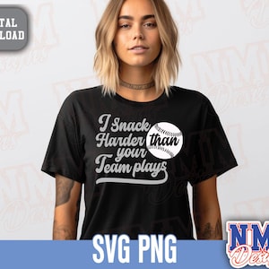 Baseball maman SVG | Je grignote plus fort que vous Sports Team Shirt coupe fichier pour Cricut & Silhouette en téléchargement numérique