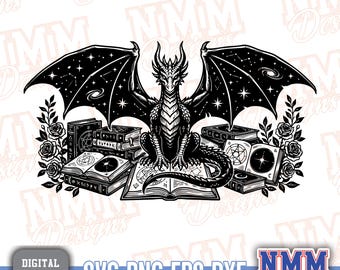 Dragon Svg File | Dragon Digital Download | Medieval Style Dragon | Detailed Dragon Vector | Circle Dragon Laser File Svg | PDF | DXF | PNG