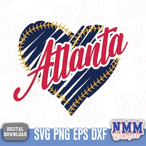 Atlanta Baseball SVG Bundle - PNG, PDF-Dateien für Cricut, Vinyl Cut & Bügelbild Designs
