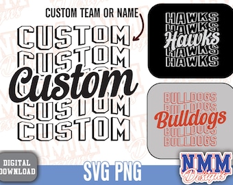 Custom Team Name SVG: School Mascot Shirt Design (Digital Download)