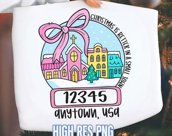 Personalized Zip Code Christmas Town PNG | Southern Christmas Design (Digital Download)
