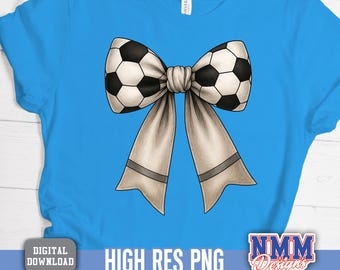Coquette Soccer Bow PNG, Game Day Design (Digital Download)