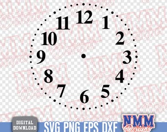 Quadrante dell'orologio SVG, decorazioni fai da te per la casa (download digitale)