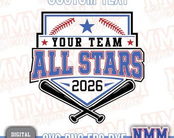 Custom All-Star Baseball Softball: Team Design (Digital Download)