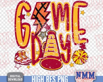 Basketball Game Day PNG SVG: Distressed Retro Design (Digital Download)