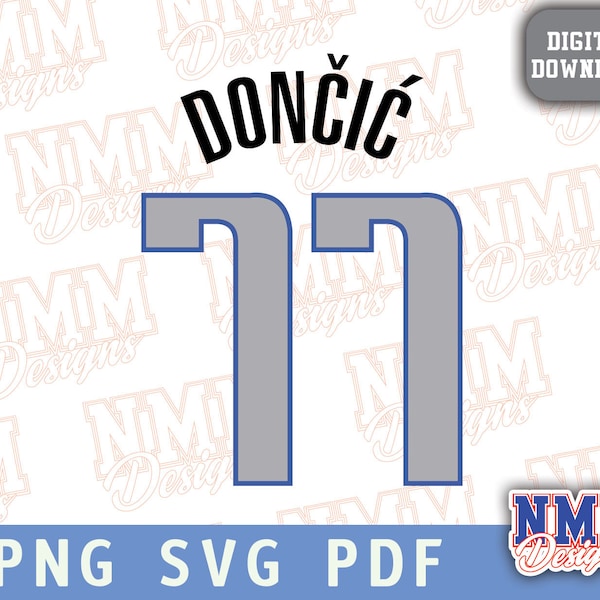 Doncic Jersey svg png, pdf, svg files for cricut, vinyl cut file, for shirts and mugs, iron on School Sports #77