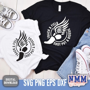 Paquete SVG de atletismo: imágenes prediseñadas de deportes atléticos para Cricut, Silhouette, camisetas y diseños de indumentaria. Archivos PNG.