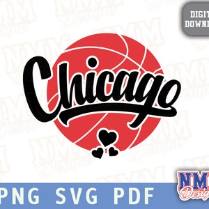 Chicago Basketball svg png, pdf, arquivos svg para cricut, arquivo de corte de vinil, ferro em Design