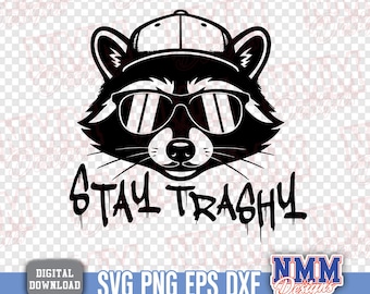 Stay Trashy Raccoon SVG PNG, Country Girl Trucker Hat Design (Digital Download )