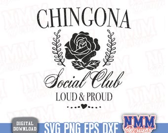 Chingona Social Club PNG: Latina T-Shirt Design (Digital Download)
