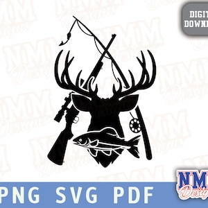 Jagd, Angeln Hirsch SVG, Hirsch Gestell PNG Männer, Jagd, Papa Jäger, Datei für Hemden, Geschenke für ihn, Angeln, Geschenke für Papa