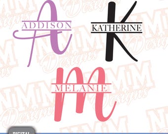 Split Monogram Alphabet SVG: Cricut & Silhouette Cut Files (Digital Download)