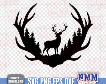 SVG Deer Hunting Fishing SVG PNG: Dad Gift, Outdoor Design (Digital Download)