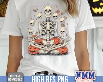Lustiger Skelett Kürbis PNG: Gruseliger Halloween Digital Download