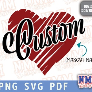 Custom School Mascot SVG: Sports Team Vinyl Cut File (Digital Download)