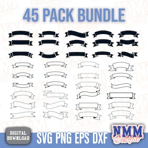 Ribbon Banner SVG PNG Bundle - Digitale Schnittdateien für Handwerk, DIY-Projekte, Scrapbooking & Kartenherstellung Designs