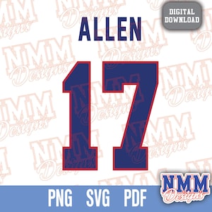 Allen Jersey svg png, pdf , svg Dateien für Cricut, Vinylschnittdatei, für Shirts und Tassen, Schulsport zum Aufbügeln