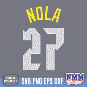 Nola Jersey svg png, pdf , svg Dateien für Cricut, Vinylschnittdatei, für Shirts und Tassen, Aufbügeln für den Schulsport