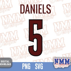 Daniels Jersey svg png, pdf , svg Dateien für Cricut, Vinylschnittdatei, für Shirts und Tassen, Schulsport zum Aufbügeln