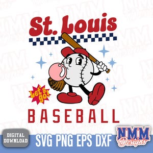 St Louis Baseball SVG Retro Design for Cricut | Vinyl Cut Files, Iron-On Transfer Clipart PDF & PNG St Louis Sports