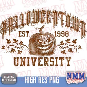 Halloweentown University 1998 PNG: Retro Halloween Pumpkin Design (Digital Download)