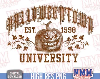 Halloweentown University 1998 PNG: Retro Halloween Pumpkin Design (Digital Download)