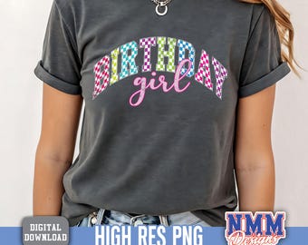 Neon Birthday Girl PNG: Preppy Shirt Cut File (Digital Download