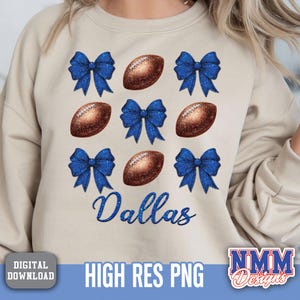 Dallas Glitter Football PNG: Girly Texas Sports Design (Digital Download