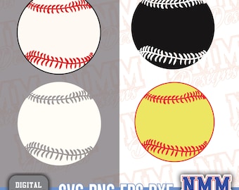Baseball Softball Clipart | Sports Graphics SVG PNG (Instant Download)