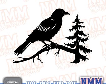 Crow SVG: Bird Clipart, Outdoor Design (Digital Download)