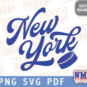 File SVG New York Hockey / PNG, file di taglio in vinile Cricut e decalcomania termoadesiva / grafica sportiva per progetti fai da te