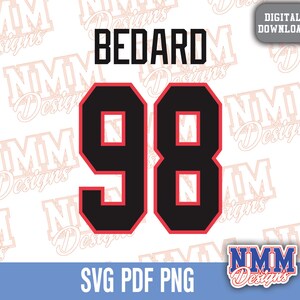 Bedard Jersey svg png, pdf, svg-bestanden voor de cricut, vinyl gesneden bestand, voor shirts en mokken, opstrijkbare schoolsport #98