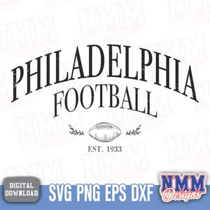 Archivos SVG y PNG de fútbol americano de Filadelfia / Imágenes prediseñadas de deportes de Filadelfia para proyectos de manualidades con Cricut