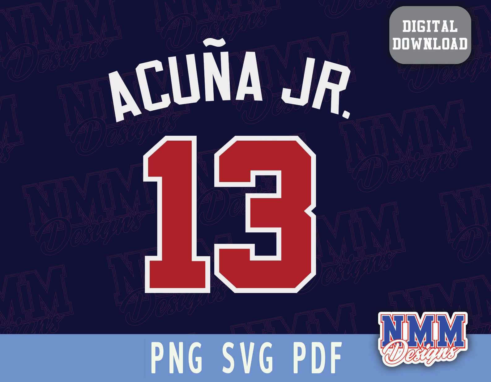 Acuna Jersey SVG PNG PDF: Cricut Cut File (digital Download) - Etsy