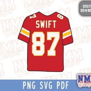 Kelce Swift Jersey KC svg png, pdf, svg Dateien für Cricut, Vinylschnittdatei, für Shirts und Tassen, zum Aufbügeln