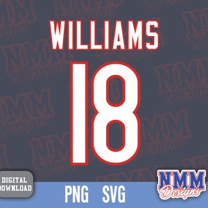 Camisa Williams svg png, pdf, arquivos svg para cricut, arquivo de corte de vinil, para camisas e canecas, passar a ferro em esportes escolares