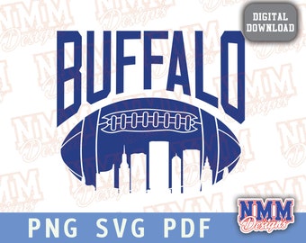 Buffalo Football SVG, naklejka żelazna Team Spirit (pobieranie cyfrowe)