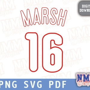 Marsh Jersey svg png, pdf, arquivos svg para cricut, arquivo de corte de vinil, para camisas e canecas, ferro em esportes escolares