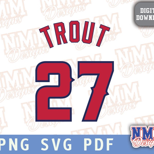 Trout Jersey svg png, pdf, svg files for cricut, vinyl cut file, for shirts and mugs, iron on School Sports