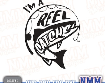 Reel Catch Fishing Dad SVG, prezent na Dzień Ojca (pobranie cyfrowe)