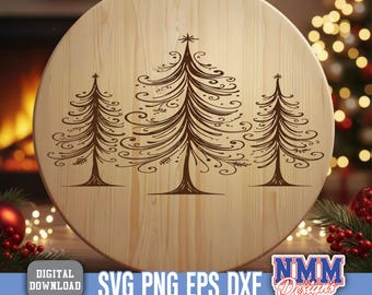 Christmas SVG Laser File Merry SVG Engraving Design for Cutting Board Gift