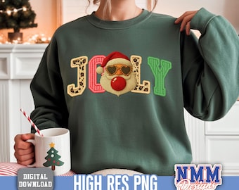 Retro Santa Christmas PNG, Funny Sunglasses Xmas (Digital Download)
