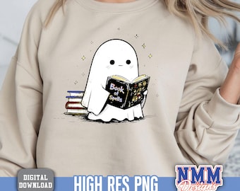 Fantôme livresques PNG, Clipart Halloween Kawaii (téléchargement numérique)
