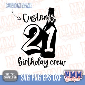 Personalized 21st Birthday SVG File | Custom 21st Party Design PNG for Cricut & Silhouette | Instant Download