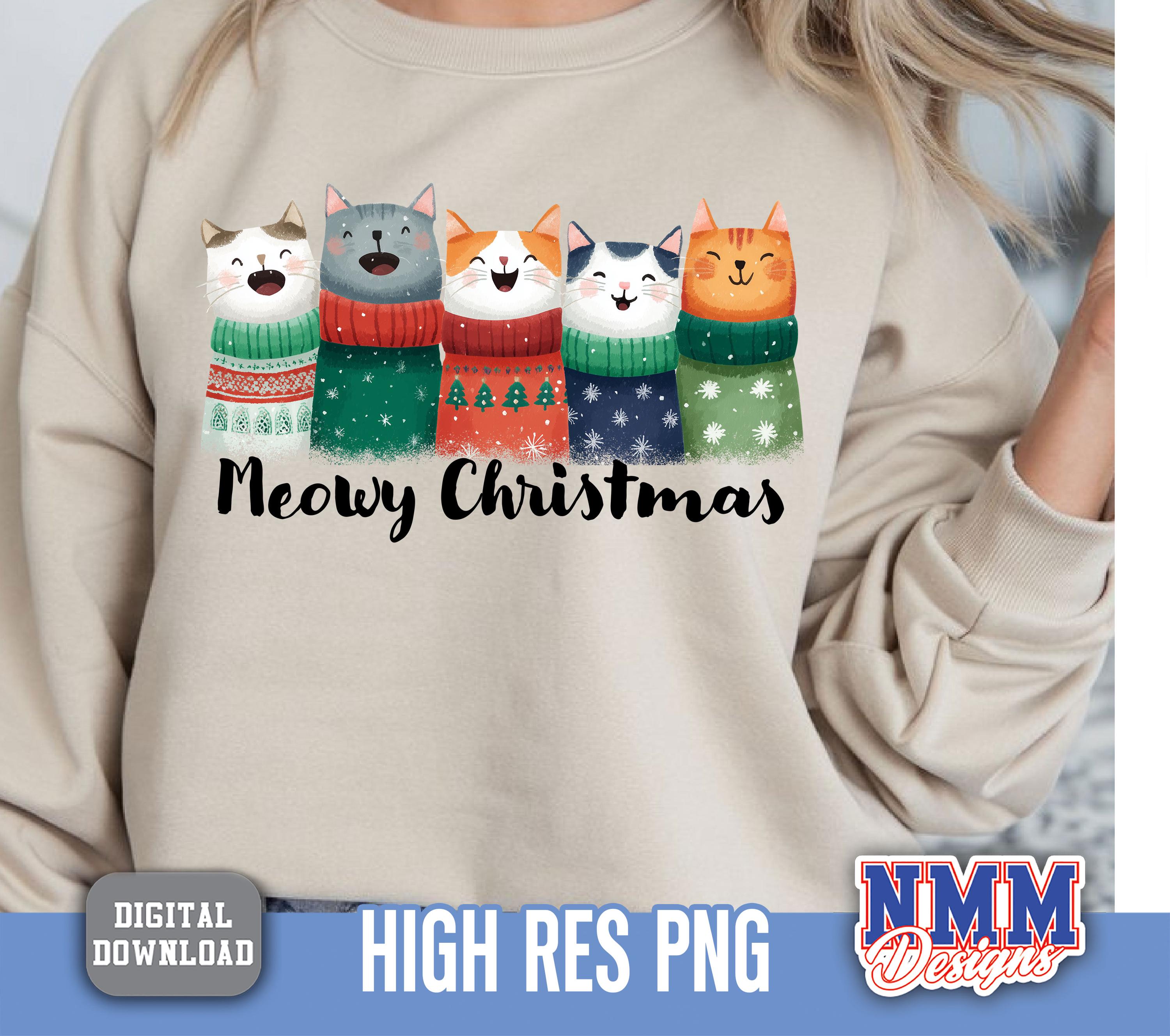 ニャークリスマスキャットPNG：サンタ帽子、お祭り猫（デジタル