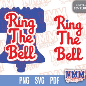 リング・ザ・ベル・フィリー・スポーツ SVG | クリカット、ビニール、アイロン接着デコレーション用の野球春季トレーニングカットファイル