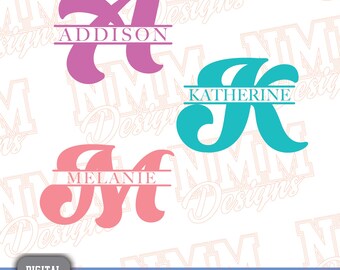 Split Monogram Alphabet SVG: Cricut & Silhouette Cut File (Digital Download)