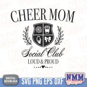Cheer Mom SVG Bundle - Cheer Team Social Club Design, PNG Cut File for Shirts, Decals & Gifts
