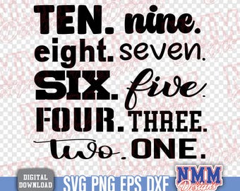 New Year Countdown SVG PNG Cut Files (Digital Download)