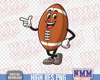 Football cartoon ball SVG PNG: Cricut Cut File (Digital Download)